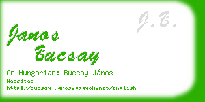 janos bucsay business card
