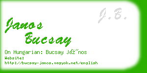 janos bucsay business card